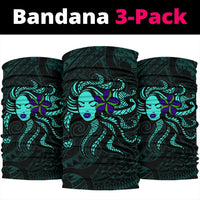 Hula Girl Polynesian Bandana 3 - Pack - Turquoise - AH - Polynesian Pride