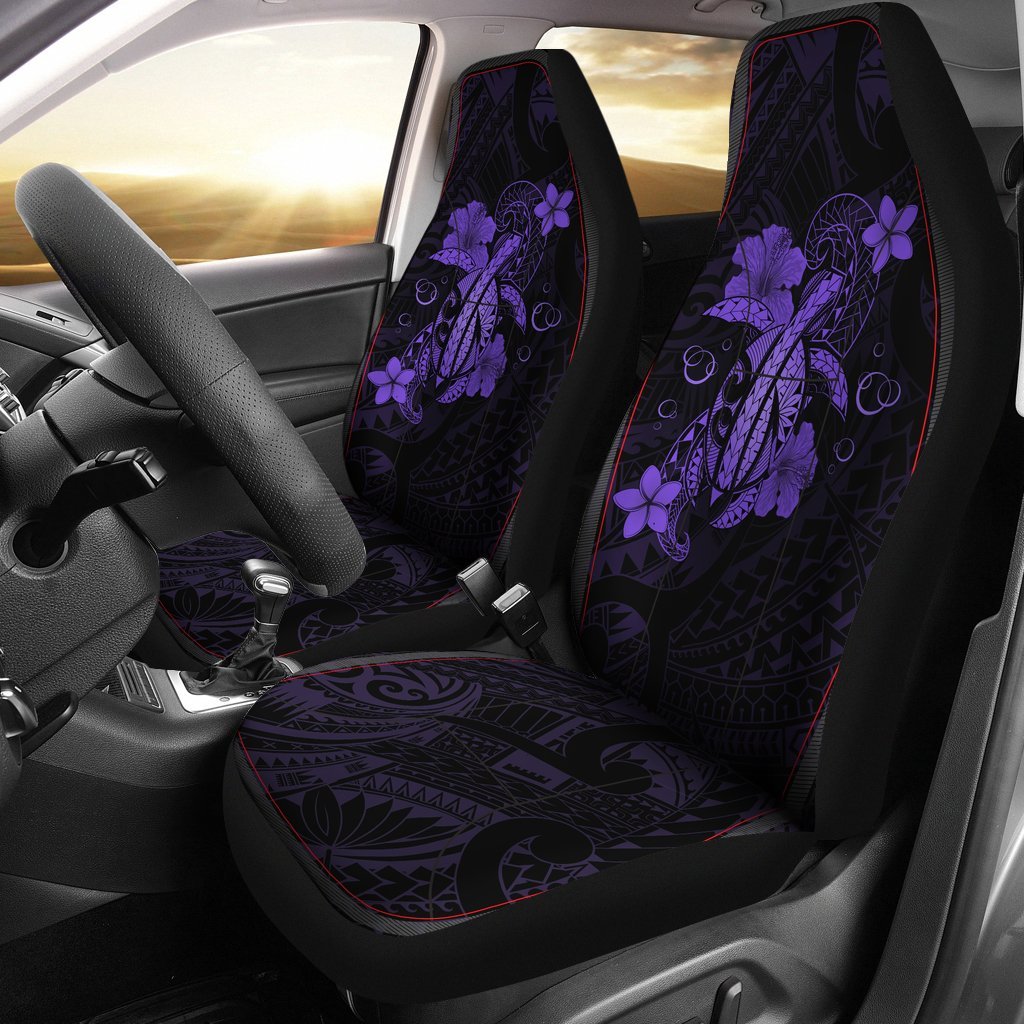 Hawaii Turtle Flower Polynesian Car Seat Covers - Purple - Polynesian Pride