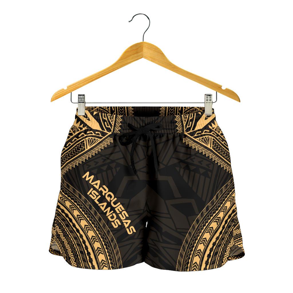 Marquesas Islands Women's Shorts - Polynesian Chief Gold Version Women Gold - Polynesian Pride