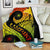 Papua New Guinea Premium Blanket - PNG Bird And Polynesian Decorative Pattern - Polynesian Pride