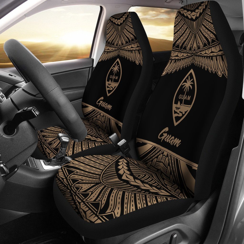 Guam Polynesian Car Seat Covers - Pride Gold Version Universal Fit Gold - Polynesian Pride