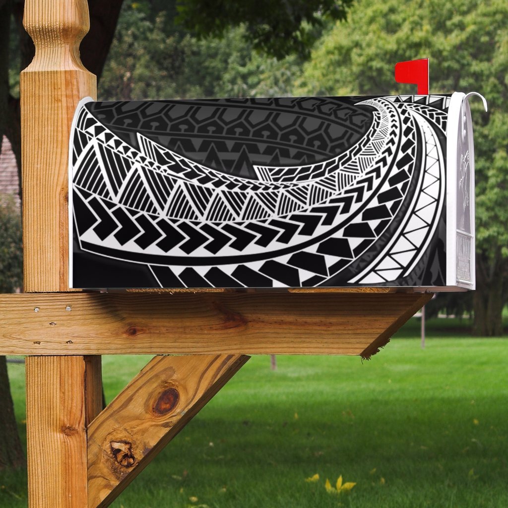 Guam Mailbox Cover - Tropical Flowers Style Mailbox Cover - Guam Black - Polynesian Pride