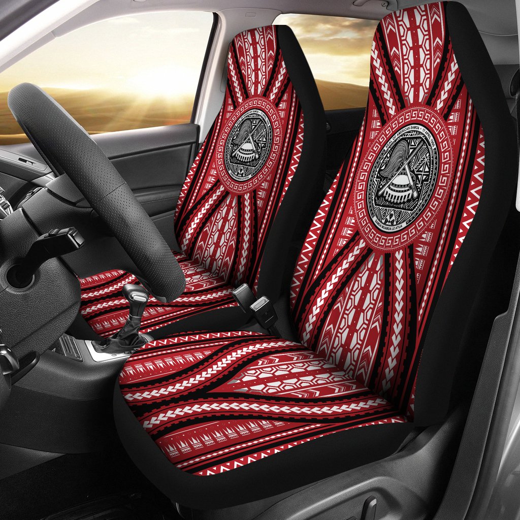 American Samoa Car Seat Covers - American Samoa Seal Universal Fit Red - Polynesian Pride