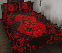 Hawaii Anchor Hibiscus Flower Vintage Quilt Bed Set - AH - Red - Polynesian Pride
