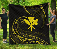 Kanaka Premium Quilt - Yellow - Frida Style Black - Polynesian Pride