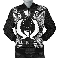 Pohnpei Polynesian Men's Bomber Jacket Map Black Black - Polynesian Pride