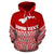 American Samoa Polynesian Custom Zip up Hoodie Red Pride Map and Seal - Polynesian Pride