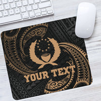 Pohnpei Micronesia Custom Personalised Mouse Pad - Gold Tribal Wave One Style One Size Black - Polynesian Pride