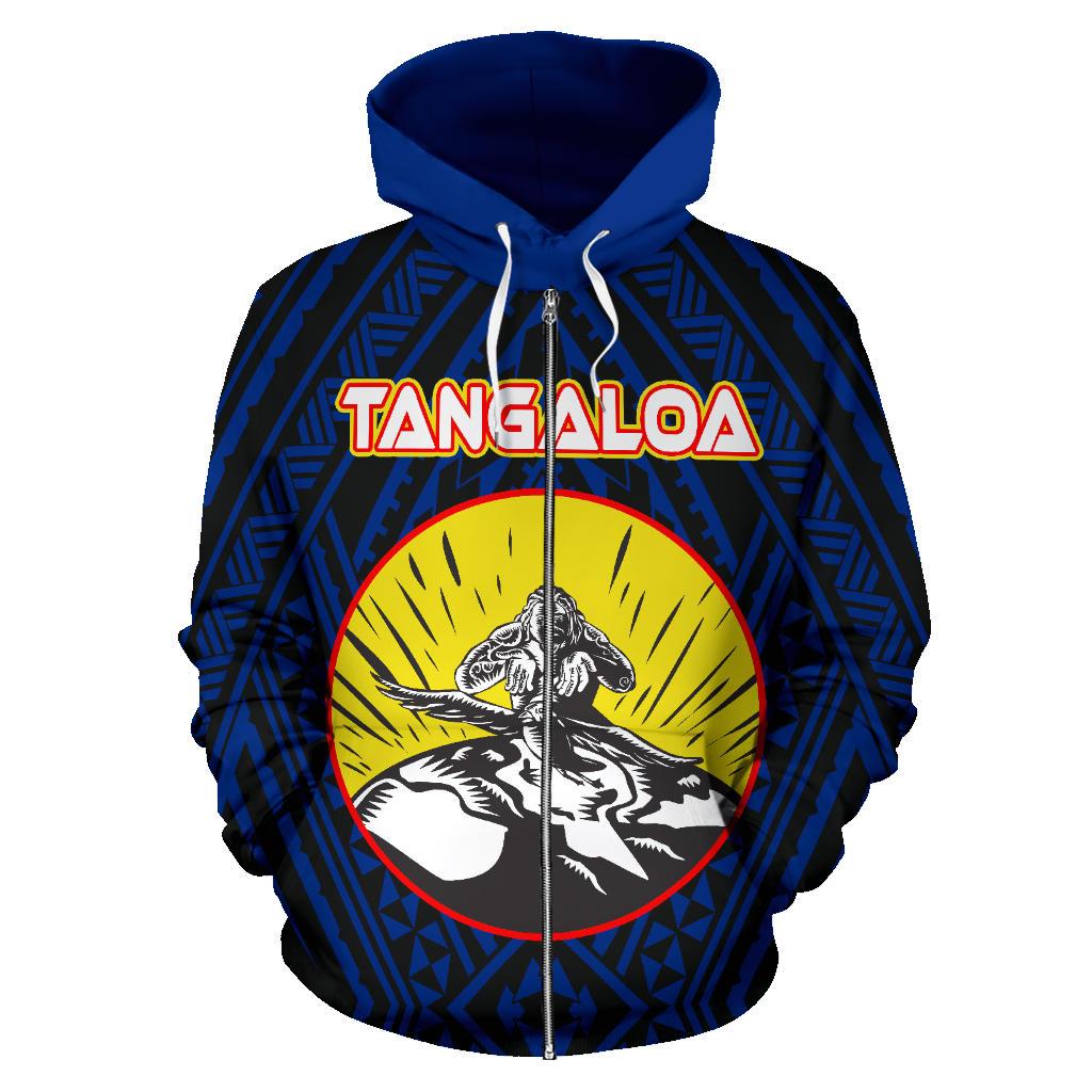 Samoa Polynesian Zip up Hoodie Samoan Legend God Tangaloa - Polynesian Pride