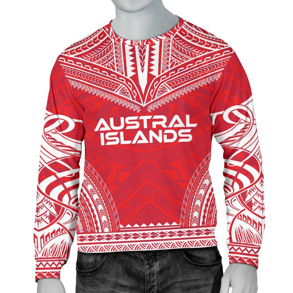 Austral Islands Sweater - Polynesian Chief Flag Version Unisex White - Polynesian Pride
