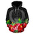 Pohnpei Polynesian Zip Hoodie Black Hibiscus - Polynesian Pride