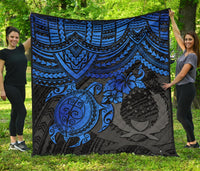 Pohnpei Polynesian Premium Quilt - Polynesian Blue Turtle BLUE - Polynesian Pride