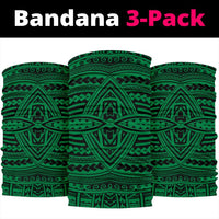 Polynesian Seamless Green Bandana 3 - Pack - Polynesian Pride