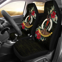 Vanuatu Car Seat Covers - Vanuatu Coat of Arms Hibiscus - A02 - Polynesian Pride