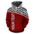 Tonga All Over Custom Hoodie Red Curve - Polynesian Pride