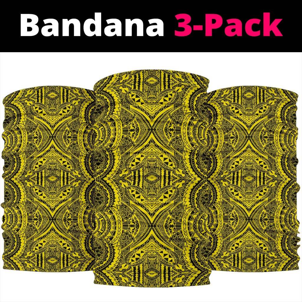 Polynesian Symmetry Yellow Bandana 3 - Pack - Polynesian Pride