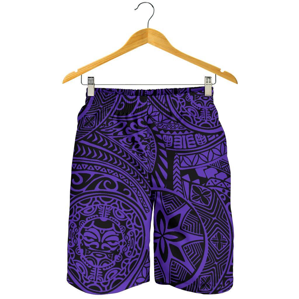 Polynesian Hawaiian Style Tribal Tattoo Violet Men's Short - Polynesian Pride