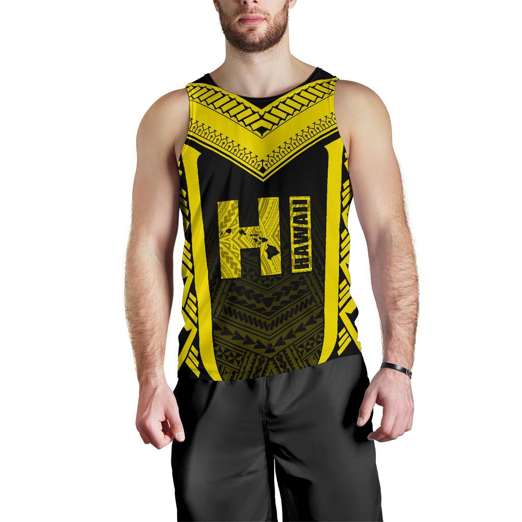 Hawaiian Kanaka Polynesian Men's Tank Top Active Yellow - Polynesian Pride