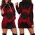 Northern Mariana Islands Polynesian Hoodie Dress Map Red Red - Polynesian Pride