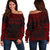 Fiji Polynesian Chief Custom Personalised Women's Off Shoulder Sweater - Red Version Red - Polynesian Pride