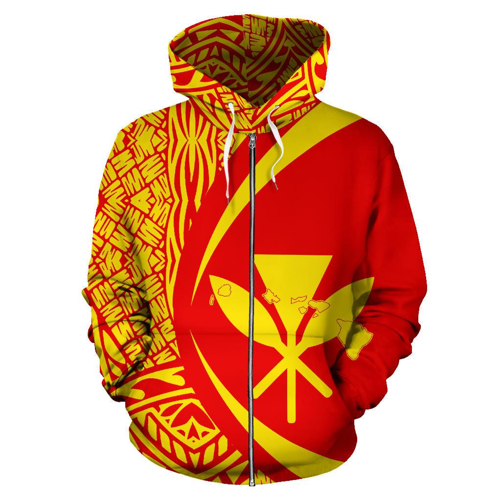 Kanaka Polynesian Mauna Kea Zip up Hoodie Circle Style - Polynesian Pride