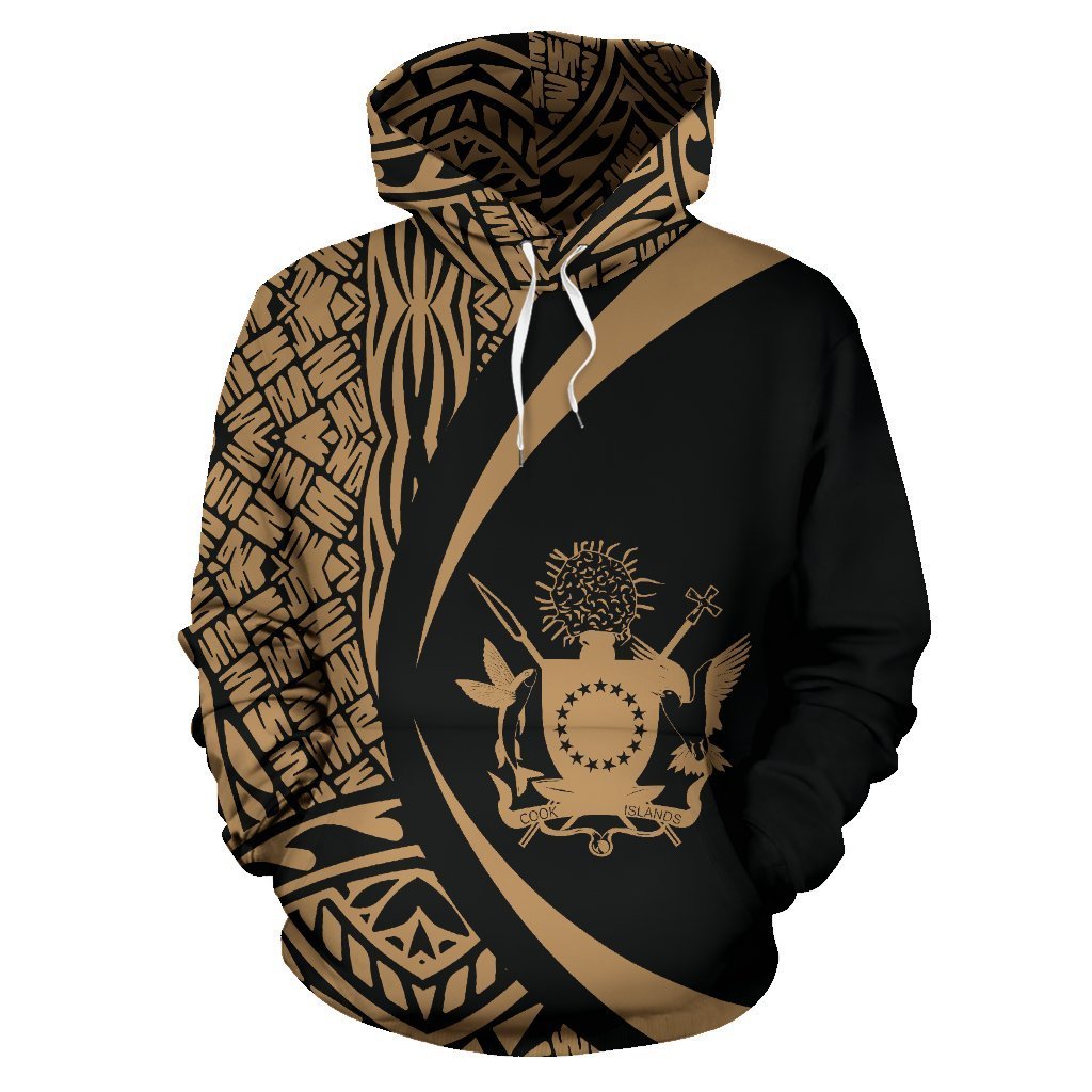 Cook Islands Polynesian Hoodie Circle Style 02 Unisex Black - Polynesian Pride