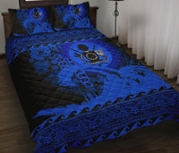 Cook Island Quilt Bed Sets Wave Blue Black - Polynesian Pride