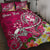 Tonga Custom Personalised Quilt Bed Set - Turtle Plumeria (Pink) Art - Polynesian Pride