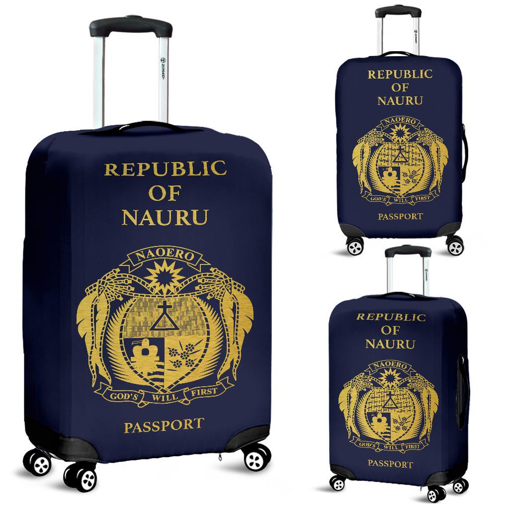 Nauru Passport Luggage Cover Blue - Polynesian Pride