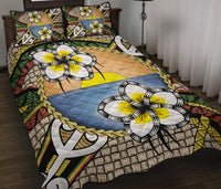 Hawaii Plumeria Pattern Limited Quilt Bed Set - Polynesian Pride