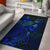 Guam Area Rugs Turtle Hibiscus Blue Blue - Polynesian Pride