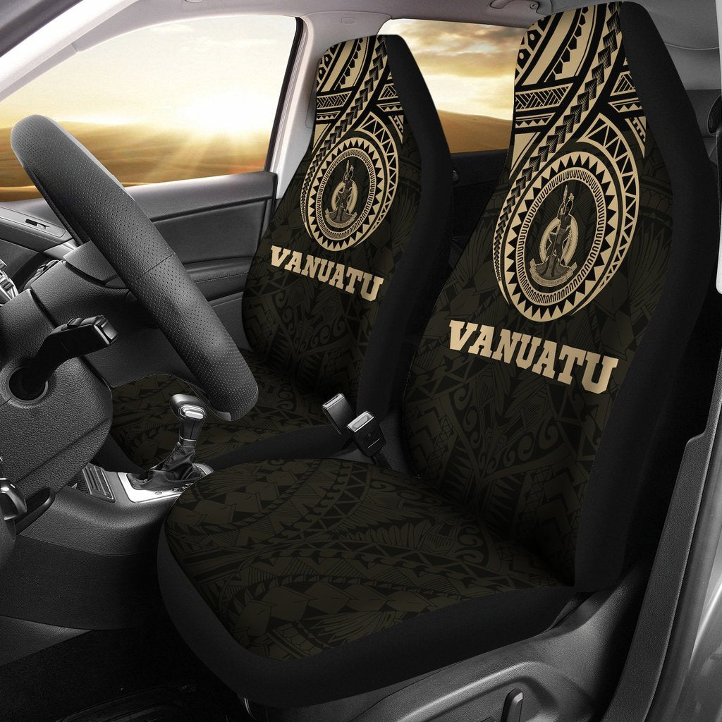Vanuatu Car Seat Covers - Vanuatu Coat Of Arms Polynesian Tattoo - A7 - Polynesian Pride