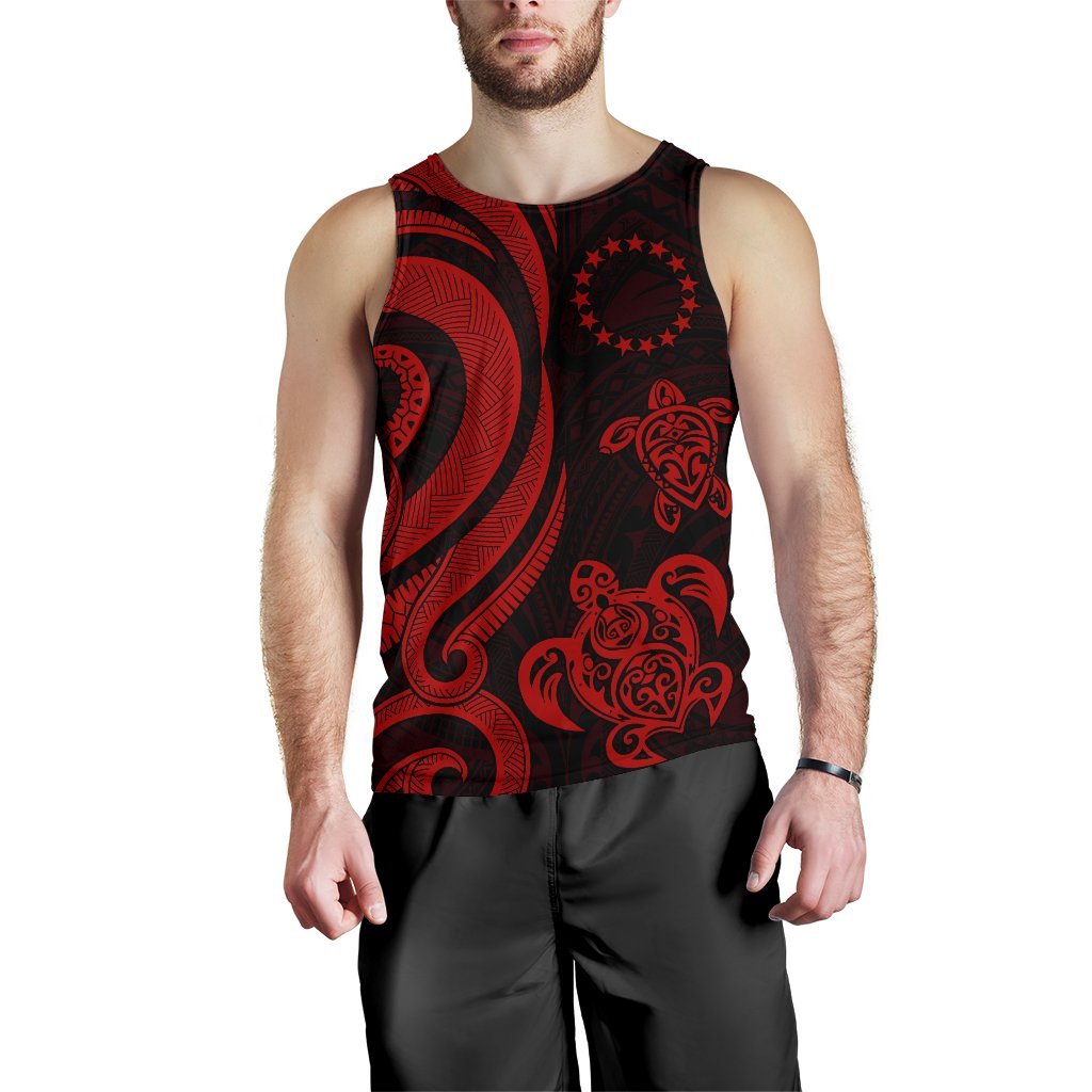 Cook Islands Men's Tank Top - Red Tentacle Turtle - Polynesian Pride