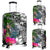 Palau Luggage Covers White - Turtle Plumeria Banana Leaf Crest White - Polynesian Pride