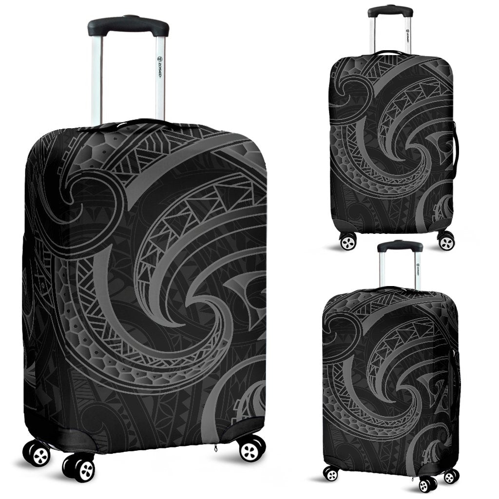 New Zealand Maori Mangopare Luggage Cover Polynesian - Black Black - Polynesian Pride