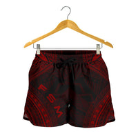 Federated States Of Micronesia Women's Shorts - Polynesian Chief Red Version Women Red - Polynesian Pride