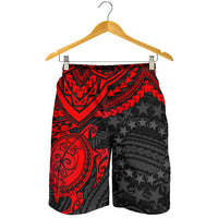 Cook Islands Polynesian Shorts (Men) - Red Turtle - Polynesian Pride