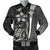 Polynesian Hawaii Men Bomber Jacket White - Turtle with Hook - Polynesian Pride