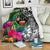 Pohnpei Premium Blanket - Turtle Plumeria Banana Leaf White - Polynesian Pride