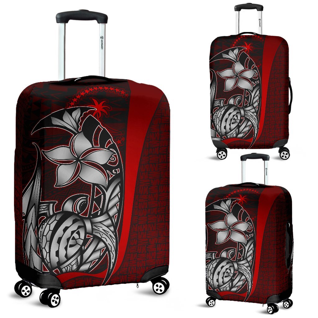 Chuuk Micronesian Luggage Covers Red - Turtle With Hook Red - Polynesian Pride