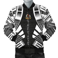 Vanuatu Men Bomber Jackets - Polynesian Tattoo Black Black - Polynesian Pride