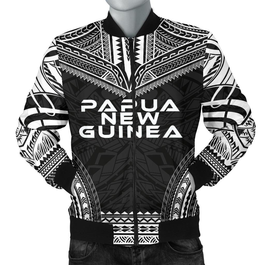 Papua New Guinea Polynesian Chief Men's Bomber Jacket - Black Version Black - Polynesian Pride