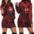 Guam Hoodie Dress - Guam Coat Of Arms Dreamcatcher Red - Polynesian Pride