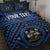 Fiji Personalised Quilt Bed Set - Fiji Seal With Polynesian Tattoo Style ( Blue) Blue - Polynesian Pride