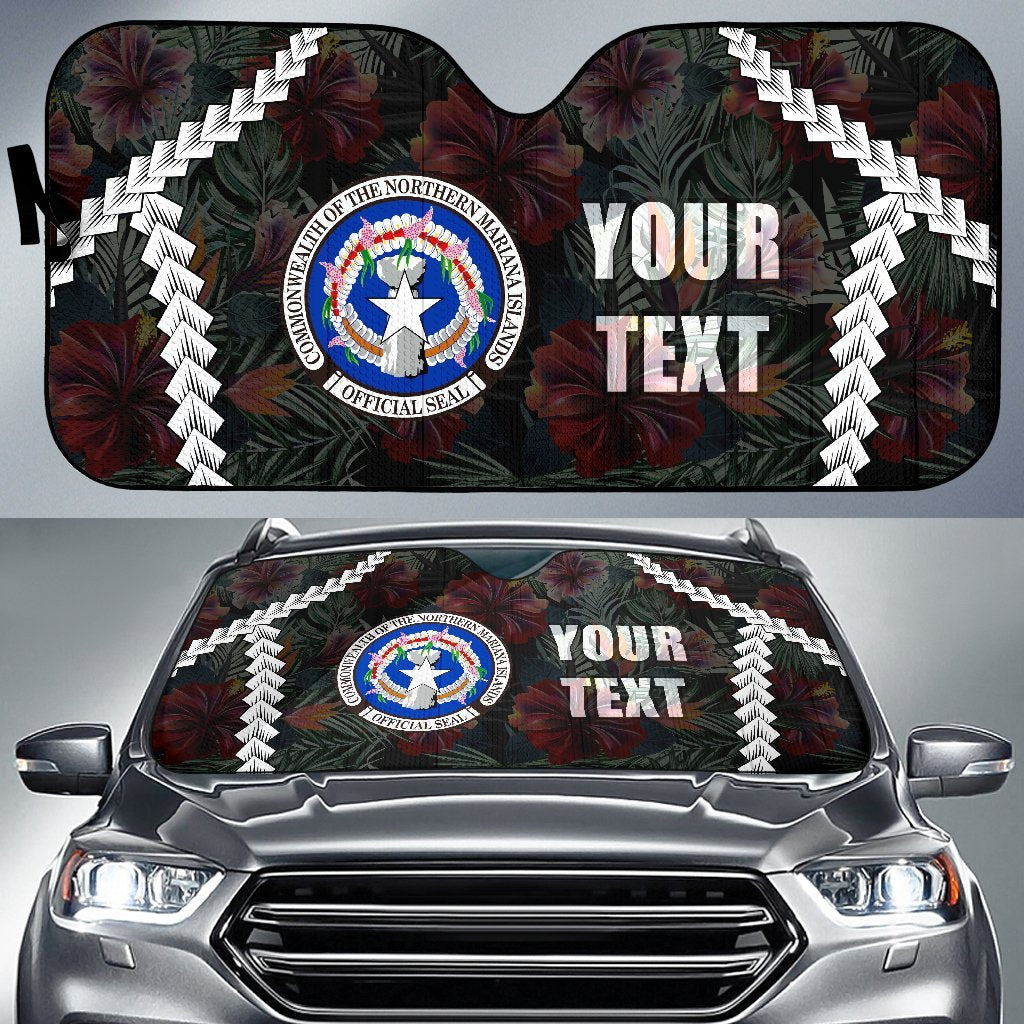 CMNI Custom Personalised Auto Sun Shades - Chain Polynesian Auto Sun Shade Universal Fit BLACK - Polynesian Pride