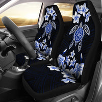 Hawaii Car Seat Covers - Hawaiian Icon Blue Turtle Plumeria - AH - Polynesian Pride