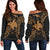 Papua New Guinea Polynesian Shoulder Sweater Map Gold Gold - Polynesian Pride