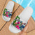 Samoa Custom Personalised Slide Sandals White - Turtle Plumeria Banana Leaf - Polynesian Pride