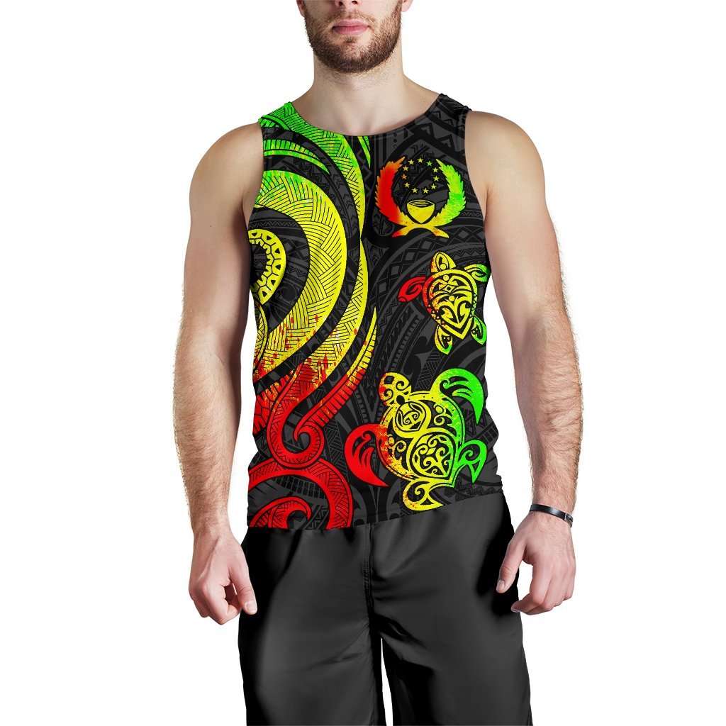 Pohnpei Micronesian Men Tank Top - Reggae Tentacle Turtle - Polynesian Pride