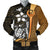 Pohnpei Micronesia Men's Bomber Jackets Gold - Turtle With Hook Gold - Polynesian Pride